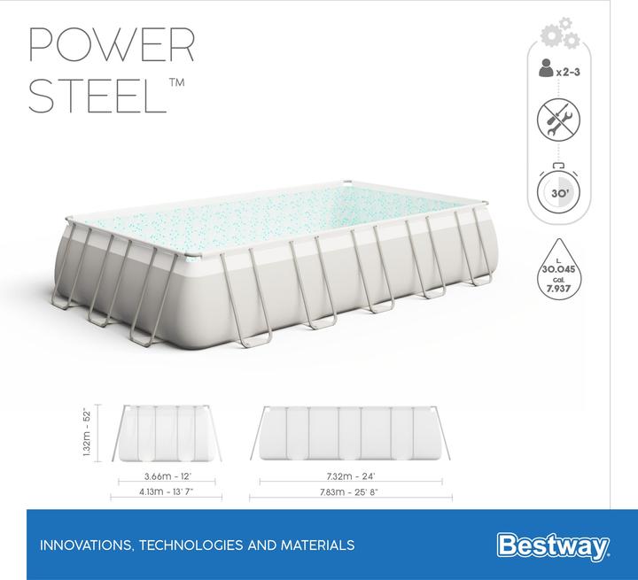Produktbild Bestway Power Steel Fram Pool Set (732 x 366 x 132 cm)
