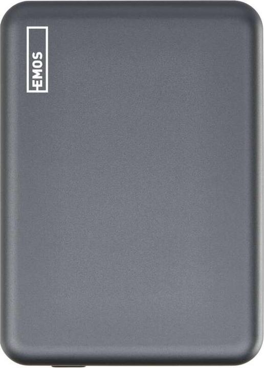 Actual product image Emos Powerbank WI 522, 5 000 mAh, 20 W+Wireless, grey (5000 mAh, 20 W, 19.25 Wh)