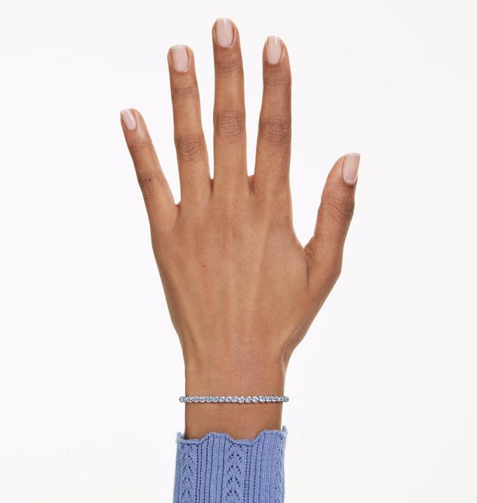 Produktbild Swarovski Imber Emily Tennis Armband Rundschliff Blau Rhodiniert (18.50 cm, Swarovski Metall)
