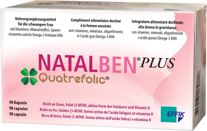 Actual product image Natalben Plus Quatrefolic (90 Piece, Capsules, 170 g)
