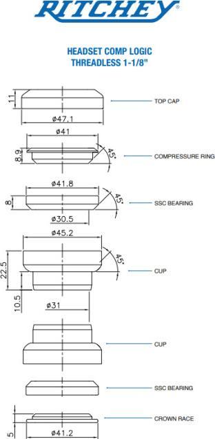 Actual product image Ritchey Jeu de Direction External COMP LOGIC 1"1/8
