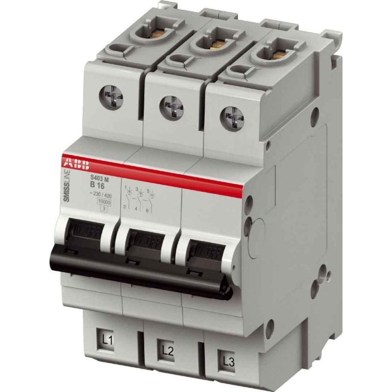ABB, Schutzschalter, S403M-B6 Leitungsschutzschalter 6A 3p 10kA steckbar