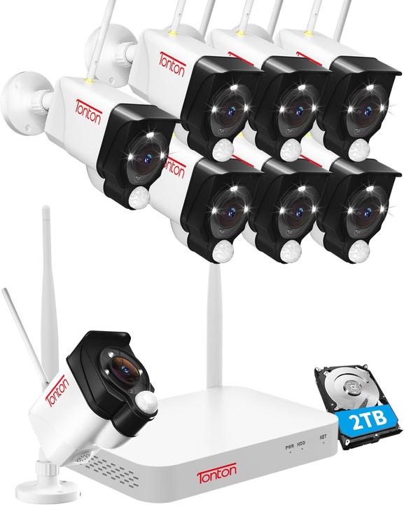 Produktbild Tonton Security 8-teiliges Überwachungskamera Set mit Gegensprechfunktion