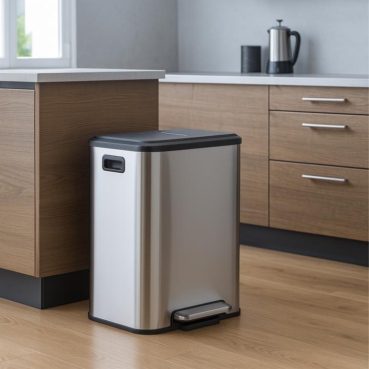 Produktbild Relaxdays Mülleimer mit 2 Fächern 2 x 15 Liter (30 l)