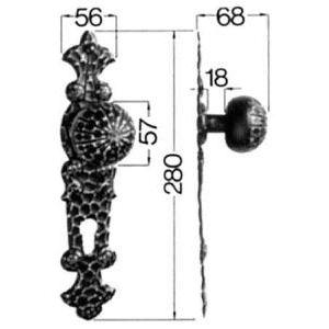 Thumbnail - Magni, Türgriff + Fenstergriff, HS Rowe Knopflangsch Nr.316/208H PZ Ei (Türgarnitur)
