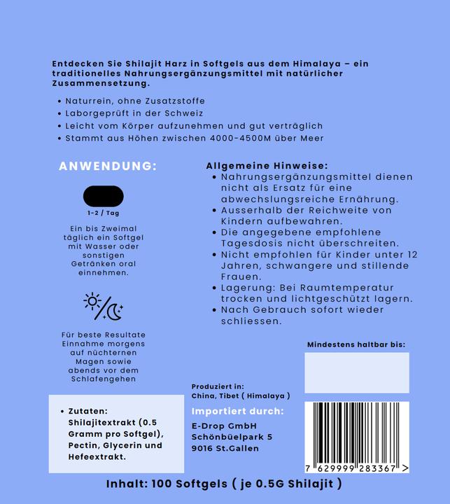 Nutritional values and ingredients Luvy Shilajit (100 Piece, Capsules, 50 g)