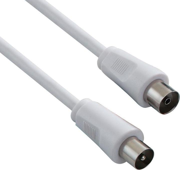 Image du produit PremiumCord TV M/F, 75 Ohm, câble coaxial IEC Blanc (75 dB, Câble d'antenne)