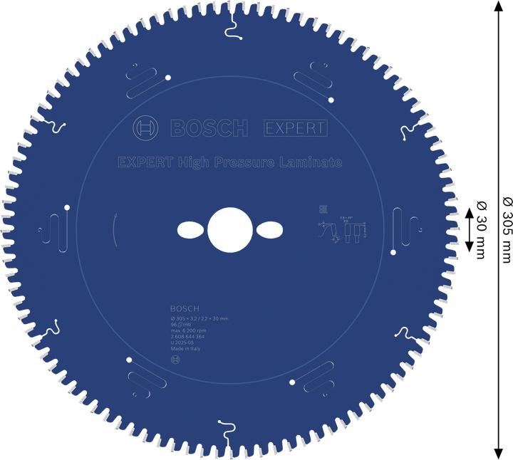 Produktbild Bosch Professional Zubehör Kreissägeblatt Expert for High Pressure Laminate, 305 x 30 x 3,2 mm, 96