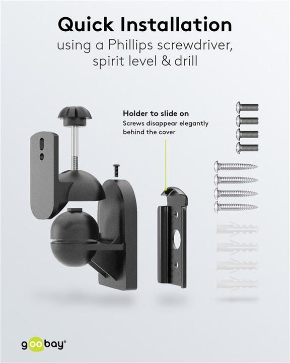 Image du produit Goobay Universel (1 paire, Installation murale, Pivotant, Inclinable)