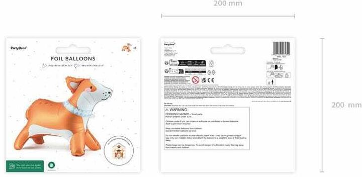 Actual product image Partydeco Standing corgi foil balloon (1x)