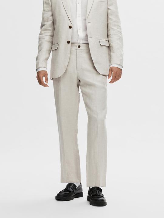 Actual product image Selected Homme Regular fit linen suit trousers (48)