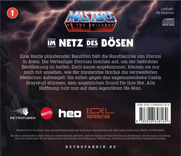 Produktbild Masters of the Universe Hörspiel-CD Folge 1: Im Netz des Bösen *Deutsche Version* (Masters of the Universe, Deutsch)