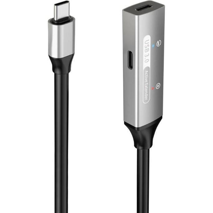 PremiumCord USB-C repeater and extension cable Male-Female, 5Gbps Aluminum 5m (5 m), Cavo USB