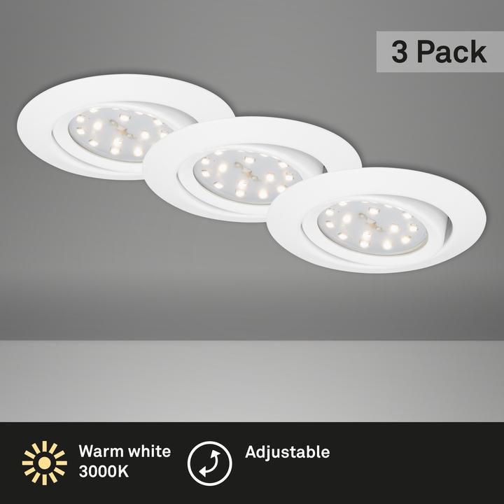 Produktbild Briloner LED Einbauleuchten 3er-Set, weiss, 3xLED-Modul/3W (300 lm)