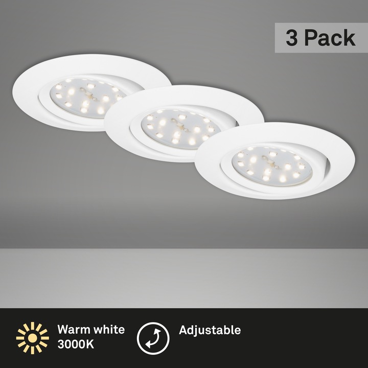Produktbild Briloner LED Einbauleuchten 3er-Set, weiss, 3xLED-Modul/3W (300 lm)
