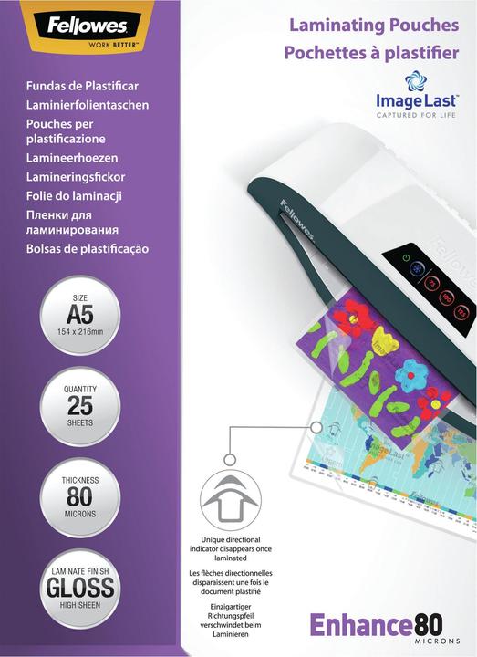 Image du produit Fellowes Améliorer 80 (A5, 25 pièce(s), 80 µm)