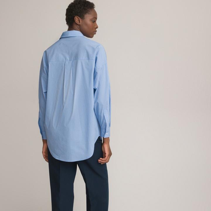 Actual product image La Redoute Collections Wide blouse with long sleeves and striped pattern (36)
