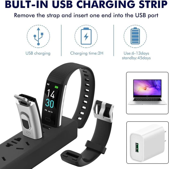 Produktbild Jmamba Wasserdichter Fitness-Tracker mit Herzfrequenzmesser, Schrittzähler und Schlaftracking