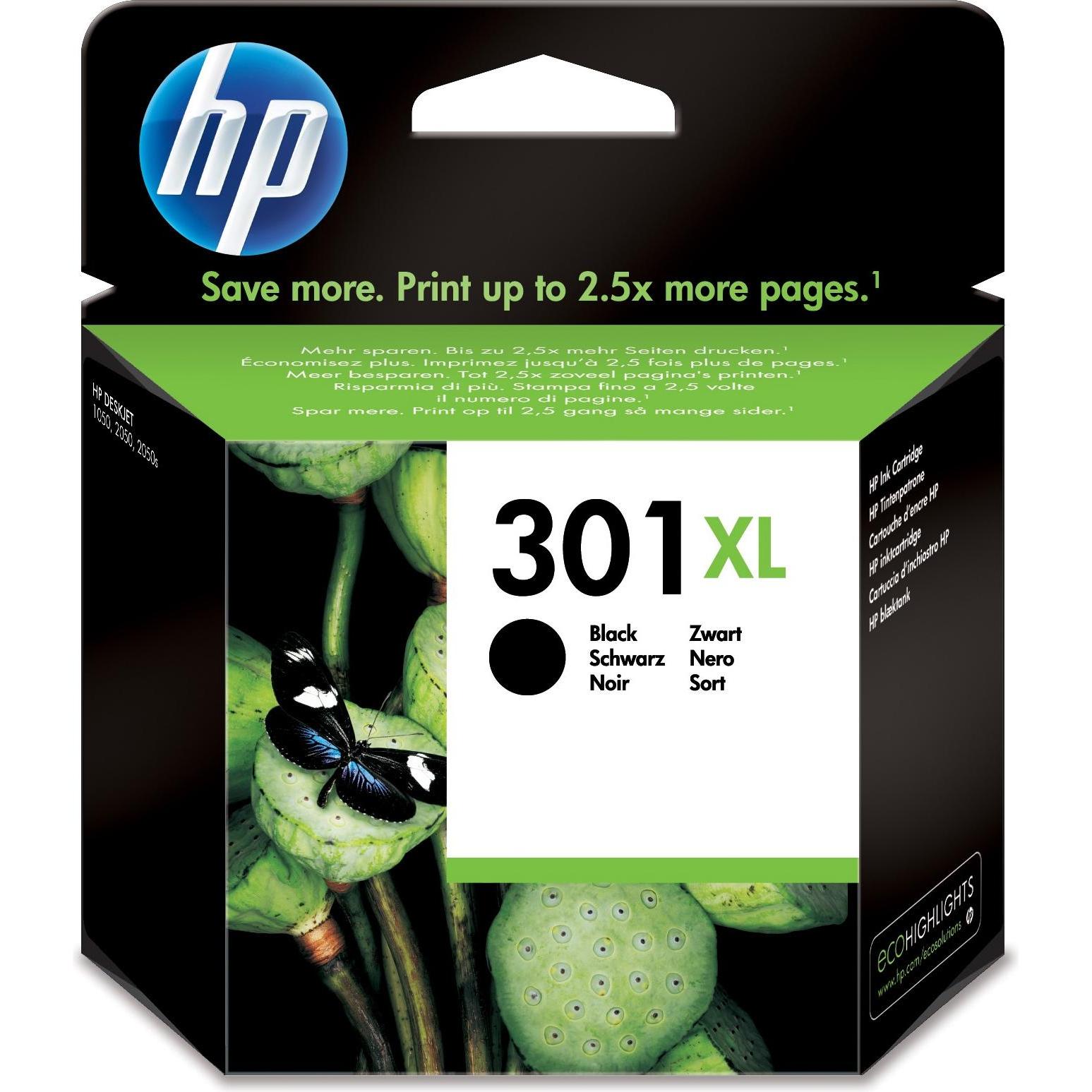 HP, Druckerpatrone, 301XL (BK)
