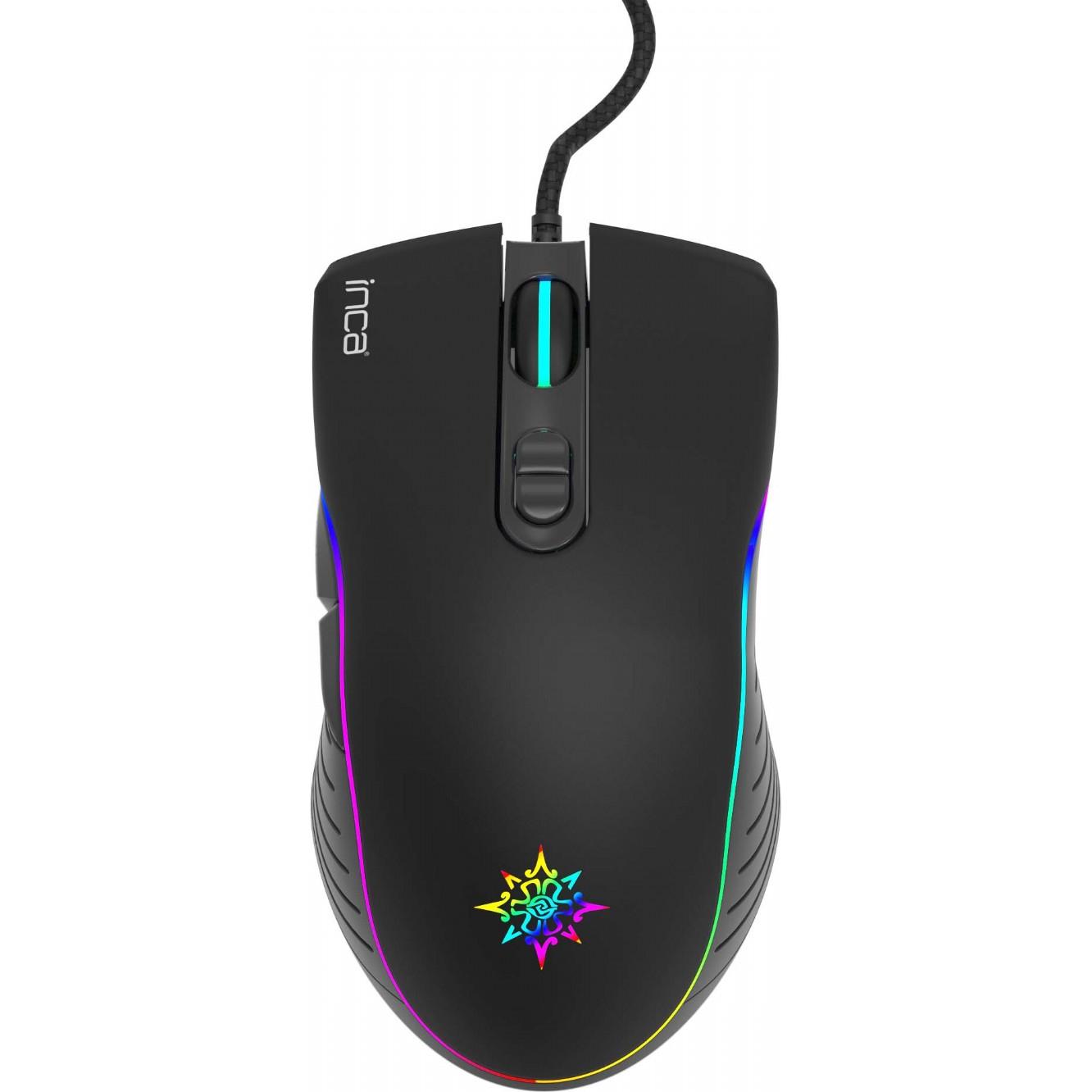 Inca RGB Macro Keys Professional Gaming Mouse (Kabelgebunden), Maus, Schwarz