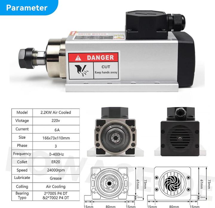 Produktbild Rattmmotor CNC Spindelmotor Luftkühlung