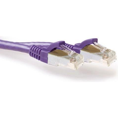 ACT Purple 15 meter LSZH SFTP CAT6A patch cable snagless with RJ45 connectors (S/FTP, CAT6a, 15 m), Netzwerkkabel
