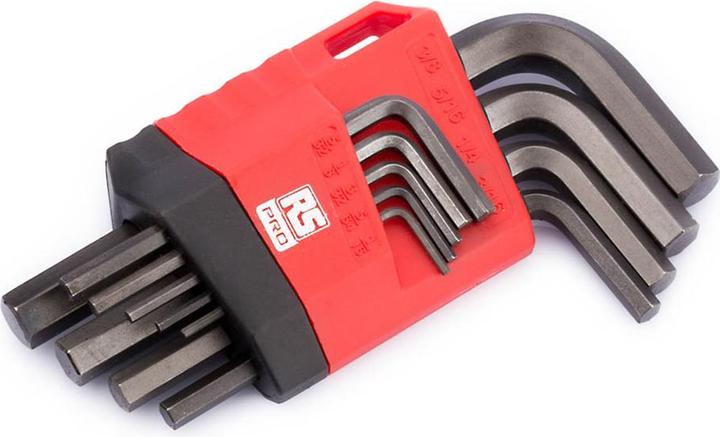 Image du produit RS PRO Clé Allen en L, jeu de 9 pièces, 1/16 in, 1/4 in, 1/8 in, 3/16 in, 3/32 in, 3/8