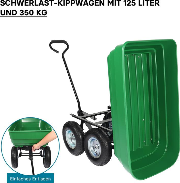 Actual product image Wiltec Garden trolley Tilting function 350kg Hand trolley 125l Hand trolley Transport trolley