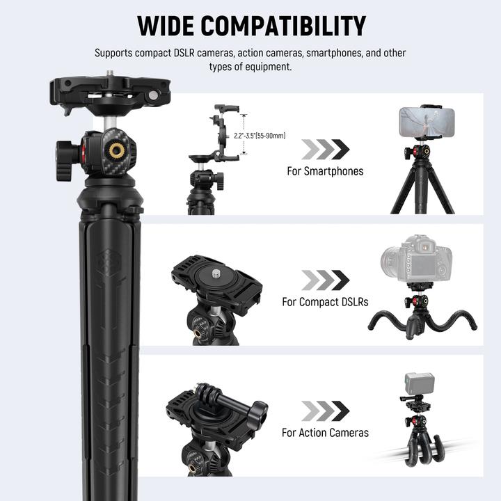 Actual product image Neewer Flexible Camera Tripod Ball Head With Remote