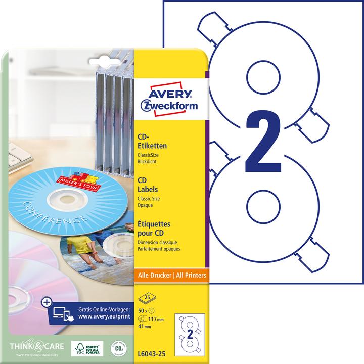Produktbild Avery CD-Etiketten ClassicSize