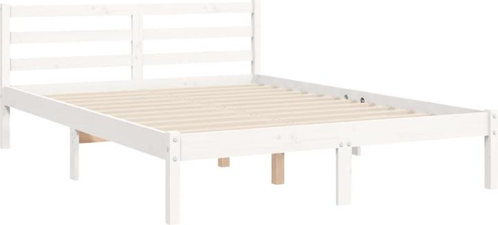Image du produit VidaXL Massivholzbett mit Kopfteil Weiss 5FT King Size (150 x 200 cm)