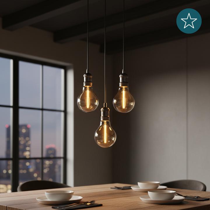 Produktbild Luxula LED-Filament-Lampe, Line Amber, E27, 2W, 65lm, 1800K (E27, 60 lm, 1x)