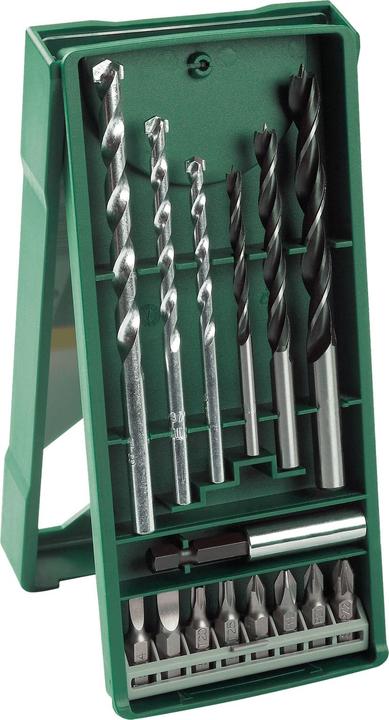 Actual product image Bosch Zubehör Mini-X-Line mixed set, 15 pieces, 3 masonry bits, 3 wood bits, 8 screwdriver bits (5 mm, 6 mm, 8 mm)