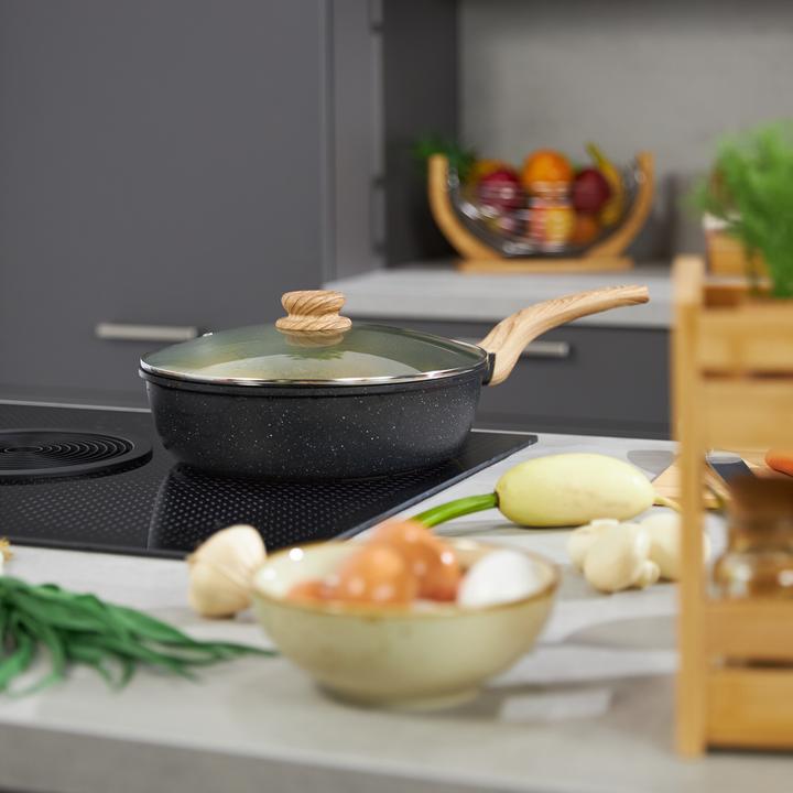 Produktbild Relaxdays Schmorpfanne (Bräter + Schmortopf, Bratpfanne, Aluminium, 28 x 14 cm)