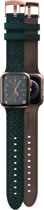 Actual product image Njord Jord Watch Strap For (44 mm, 45 mm, Vegan Leather, Salmon leather, Stainless steel fastener, Apple Watch)
