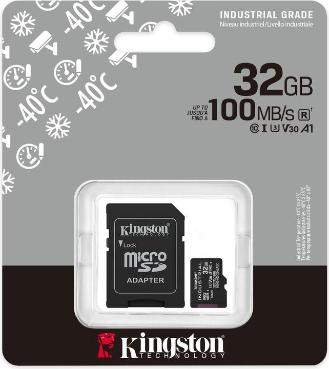 Produktbild Kingston microSDHC Industrial pSLC (32 GB, microSDHC, U3, UHS-I)