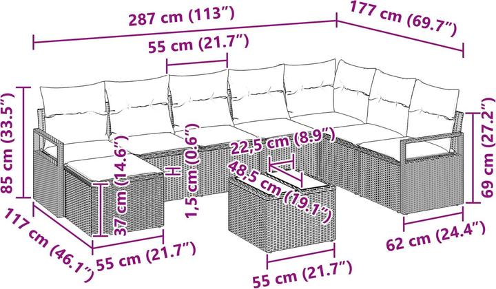 Produktbild vidaXL Outdoor-Sofagarnitur