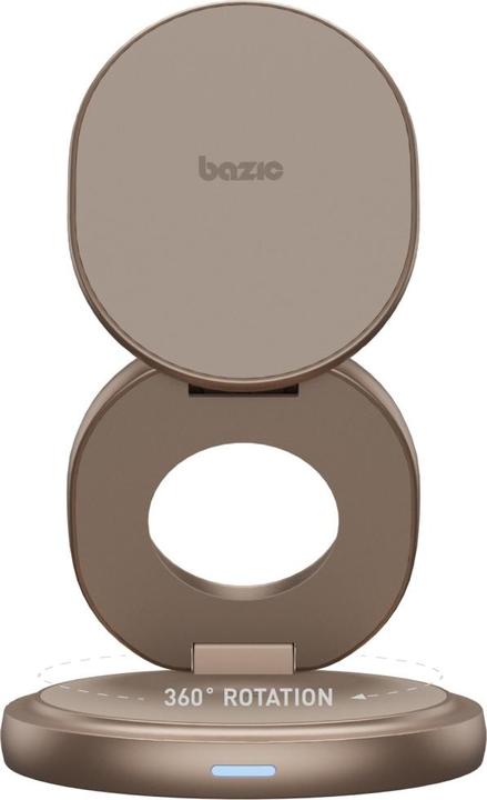 Actual product image Energea Wireless Charger Bazic Gomag Gyre Foldable 3in1 15W Fast Charging gold (15 W)