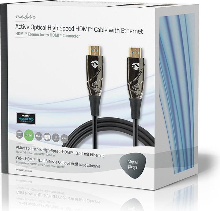 Productafbeelding Nedis Actieve Optische Hoge Snelheid HDMI Kabel met Ethernet | HDMI™ Man | HDMI™ Man | 4K@60Hz (100 m)