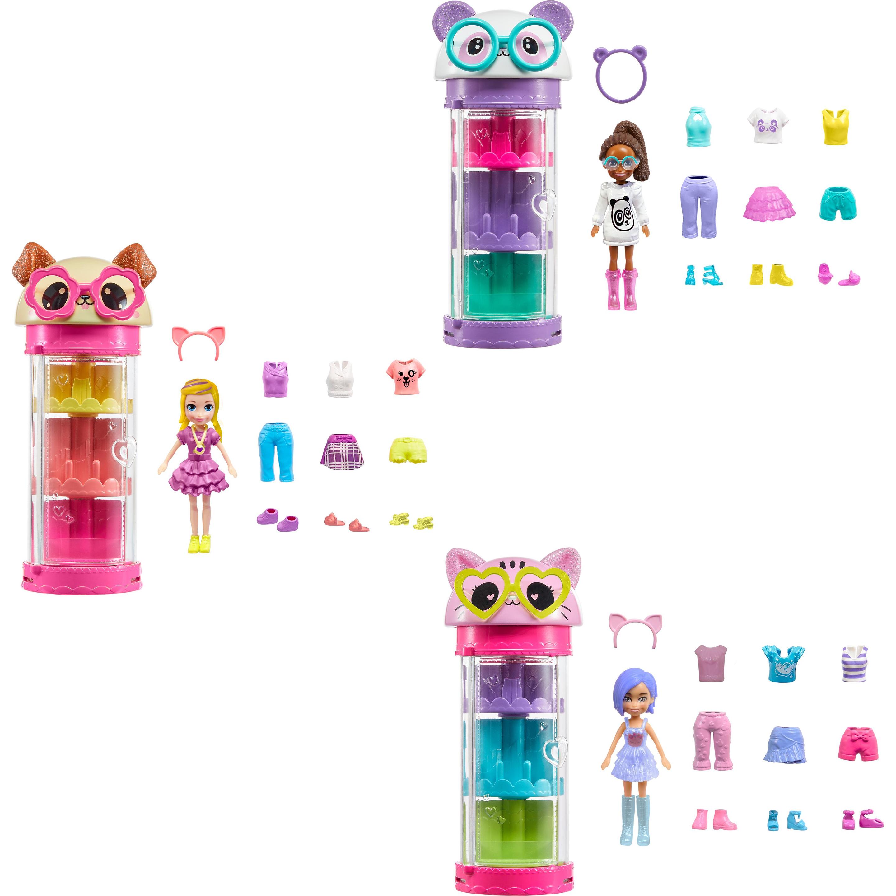 Polly Pocket mados priedų ir spintos rinkinys
