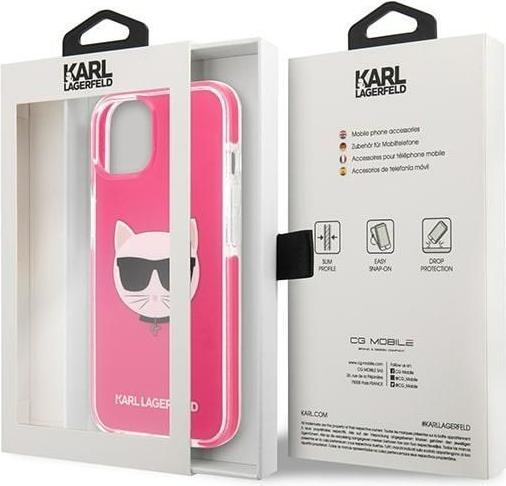 Actual product image Karl Lagerfeld KLHCP13MTPECPI iPhone 13 6.1" hardcase fuksja/fuschia Choupette Head (Apple iPhone 13, Apple iPhone 14)