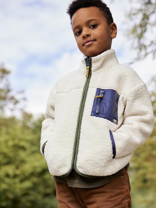 Produktbild Vertbaudet Jungen Teddyfleecejacke mit Reissverschlusstasche (116)
