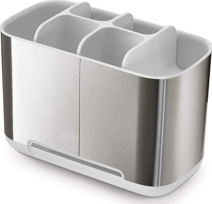 Productafbeelding Joseph Joseph 70551 Badkamer Schoonheden 2-Delige Wastafelset met Tandenborstelhouder en Zeeppomp, Roestvrij Staal