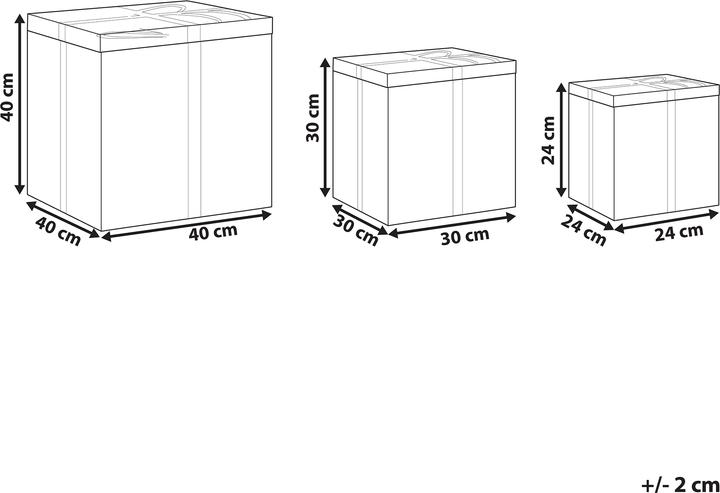 Produktbild Beliani Cadeau (3 x, 30 x 30 x 30 cm, 24 x 24 x 24 cm, 40 x 40 x 40 cm)