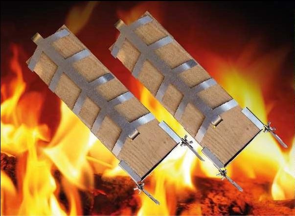 Jürgen Westerholt 2-piece set for preparing flame salmon on your barbecue. (2.56 kg)