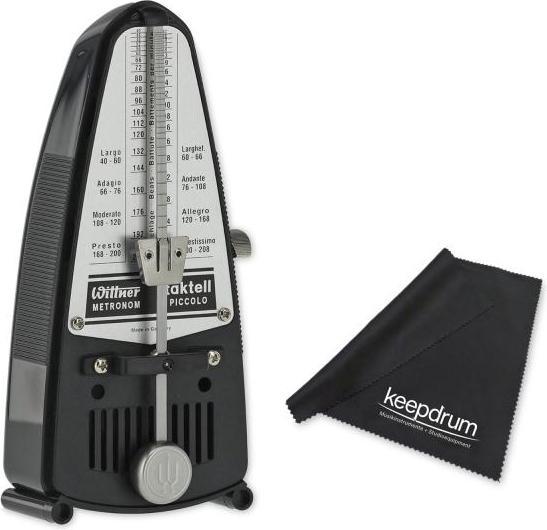 Wittner Metronom Taktell Piccolo mechanisch Schwarz mit Tuch