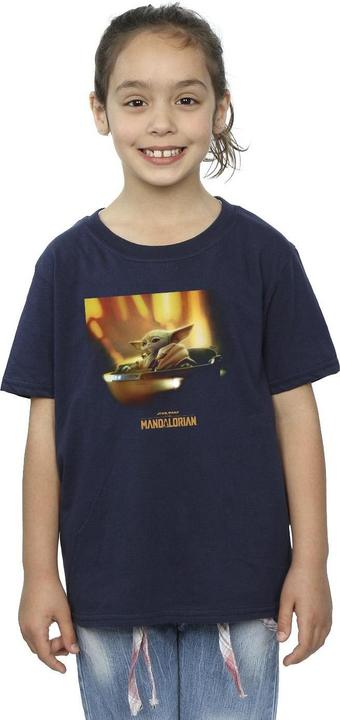 Actual product image Star Wars Girls The Mandalorian Grogu Painted Cotton T-Shirt (128)