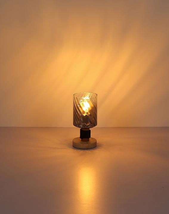 Produktbild Globo Osborne E27 Tischleuchte 40W Travertine-Optik, Beton Ø12cm 15777T (E27)