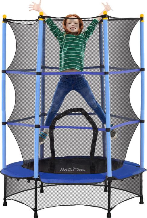 Homcom Kindertrampolin Stahl, Kunststoff Blau (108 cm)
