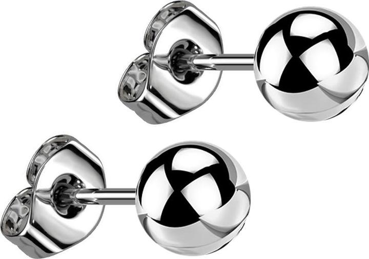 Actual product image Star Piercing Ear stud with ball silver (without brass, Titanium)